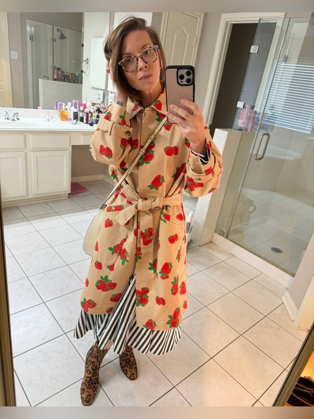 MAEVE ANTHROPOLOGIE Strawberry Printed Car Coat Jacket Size XXSP VGUC